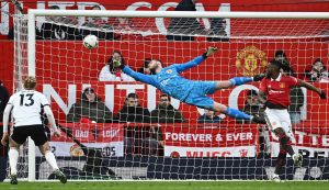 David De Gea saving a shot